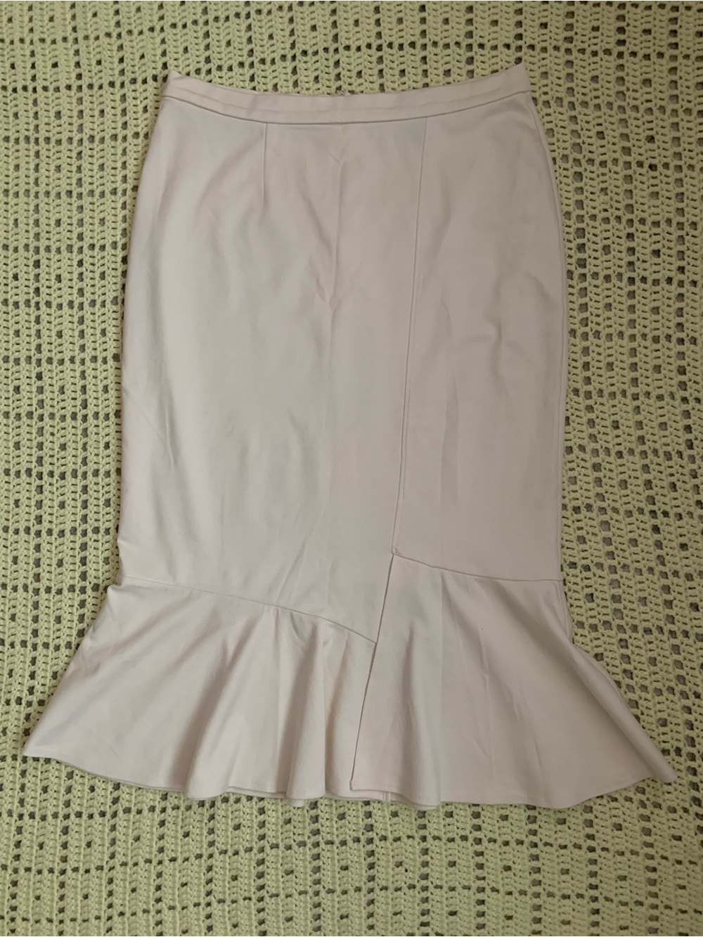 Ashley Stewart Scuba Crepe Flounce MIDI Skirt